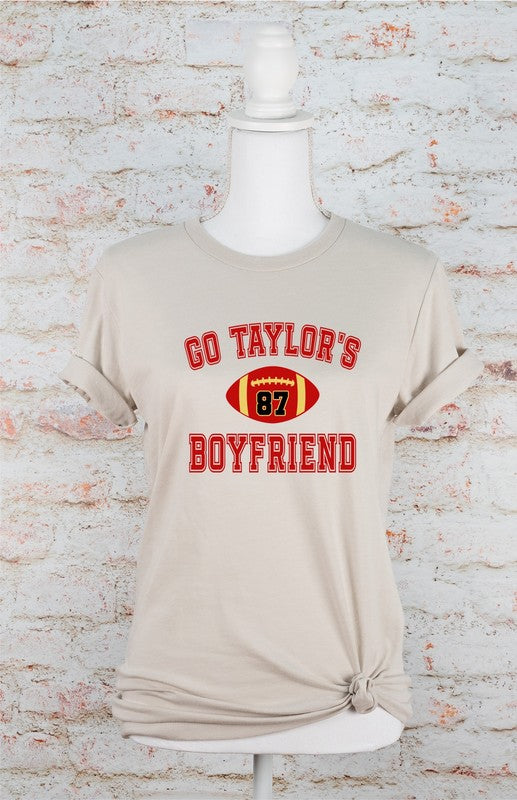Go Taylor's Boyfriend Football Graphic Tee - FASHIONGO