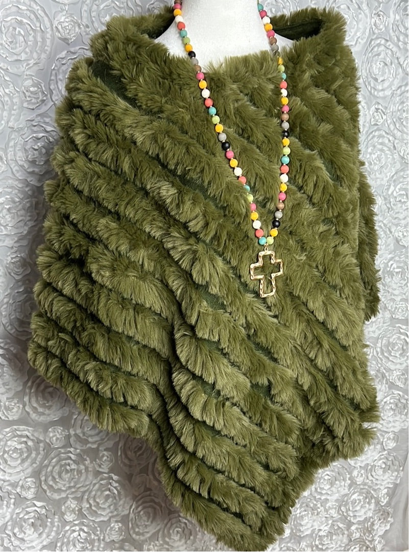 Fun Fur and Fabulous Poncho (IN STOCK)