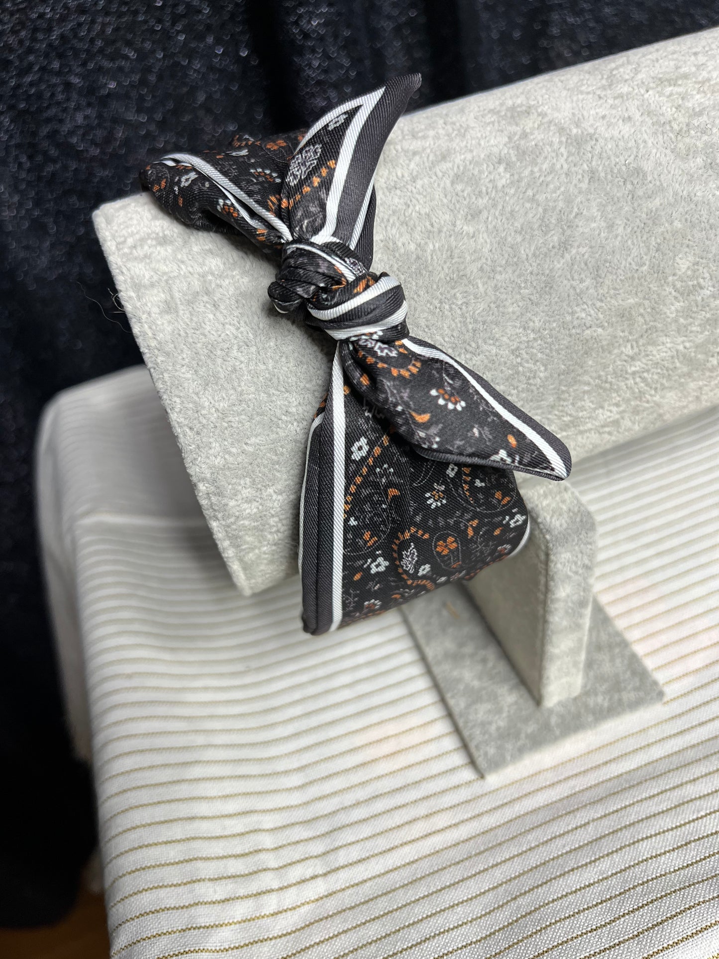 Black Paisley In Satin Headband