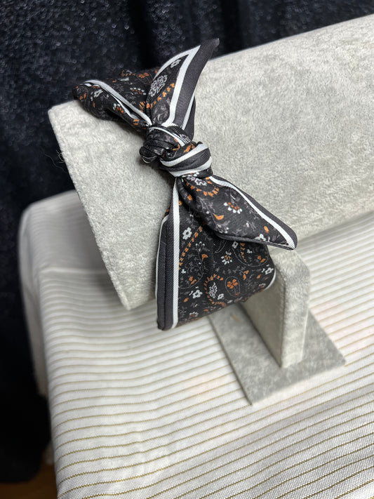 Black Paisley In Satin Headband