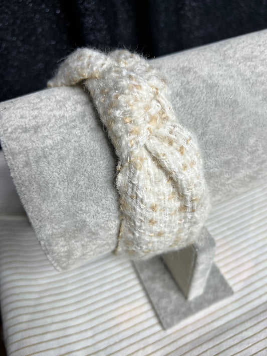 Ivory In Tweed Topknot Headband