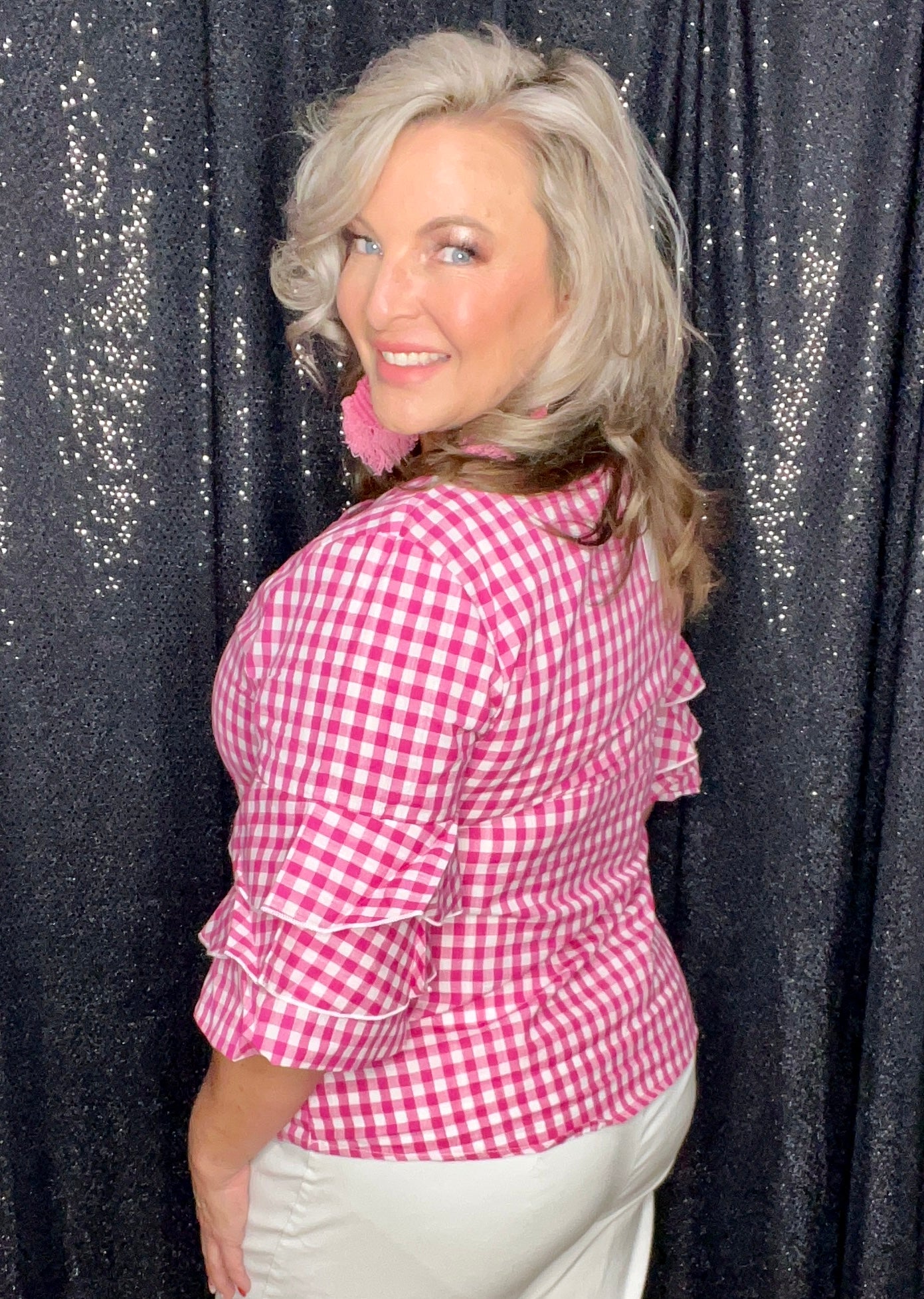 It’s Pink Gingham Girl Top (IN STOCK)