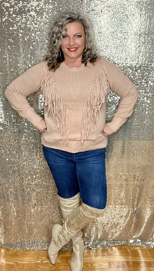 Fun With Fringe Sweater (IN STOCK)