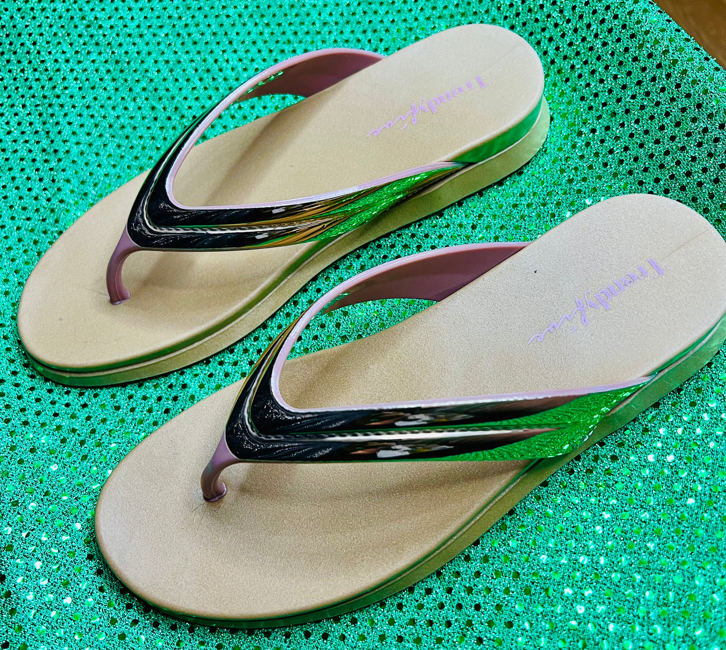 Rose Gold & Glimmer Thong Sandal