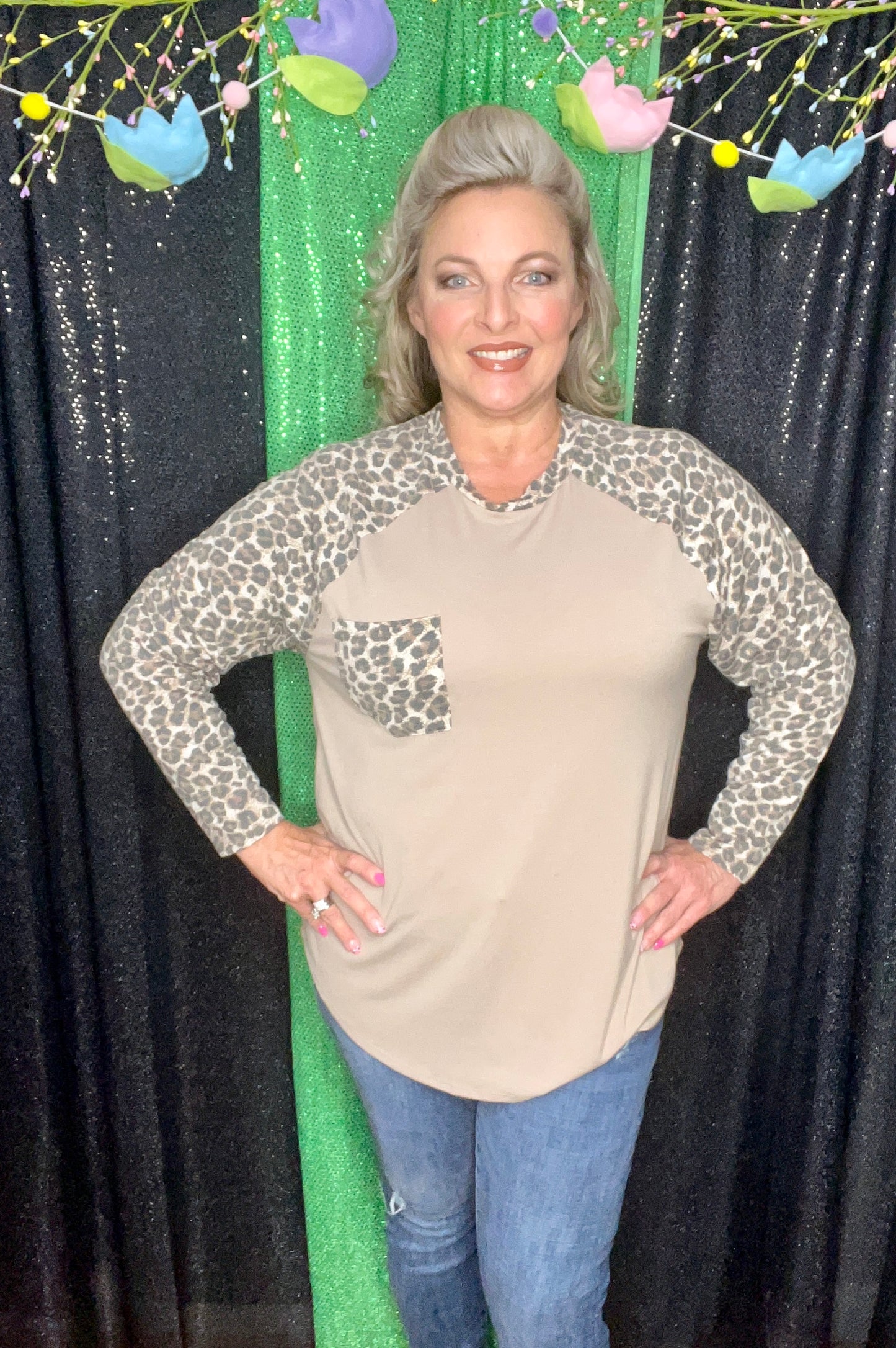 Roarin In The Leopard Raglan Top (IN STOCK)