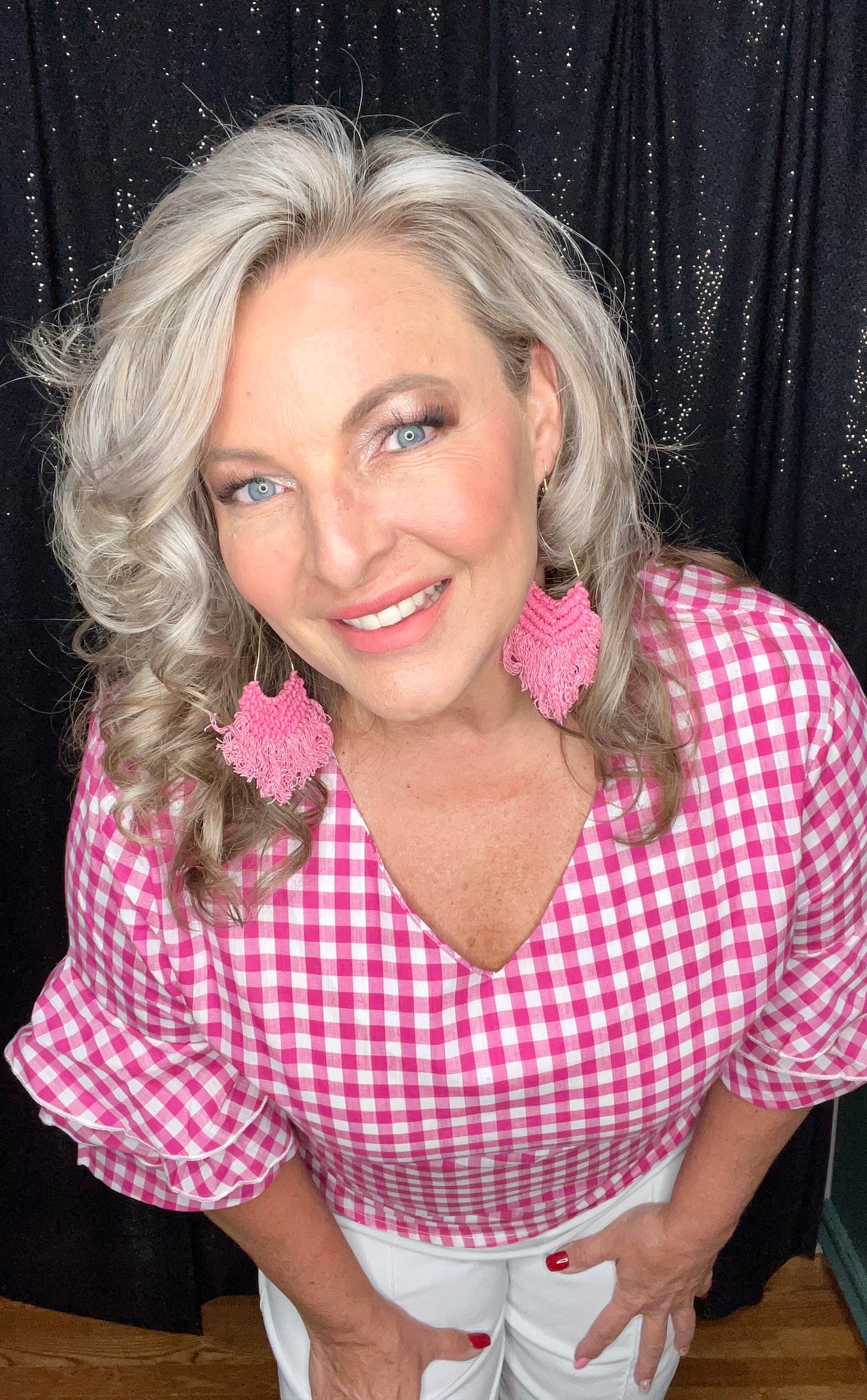 It’s Pink Gingham Girl Top (IN STOCK)