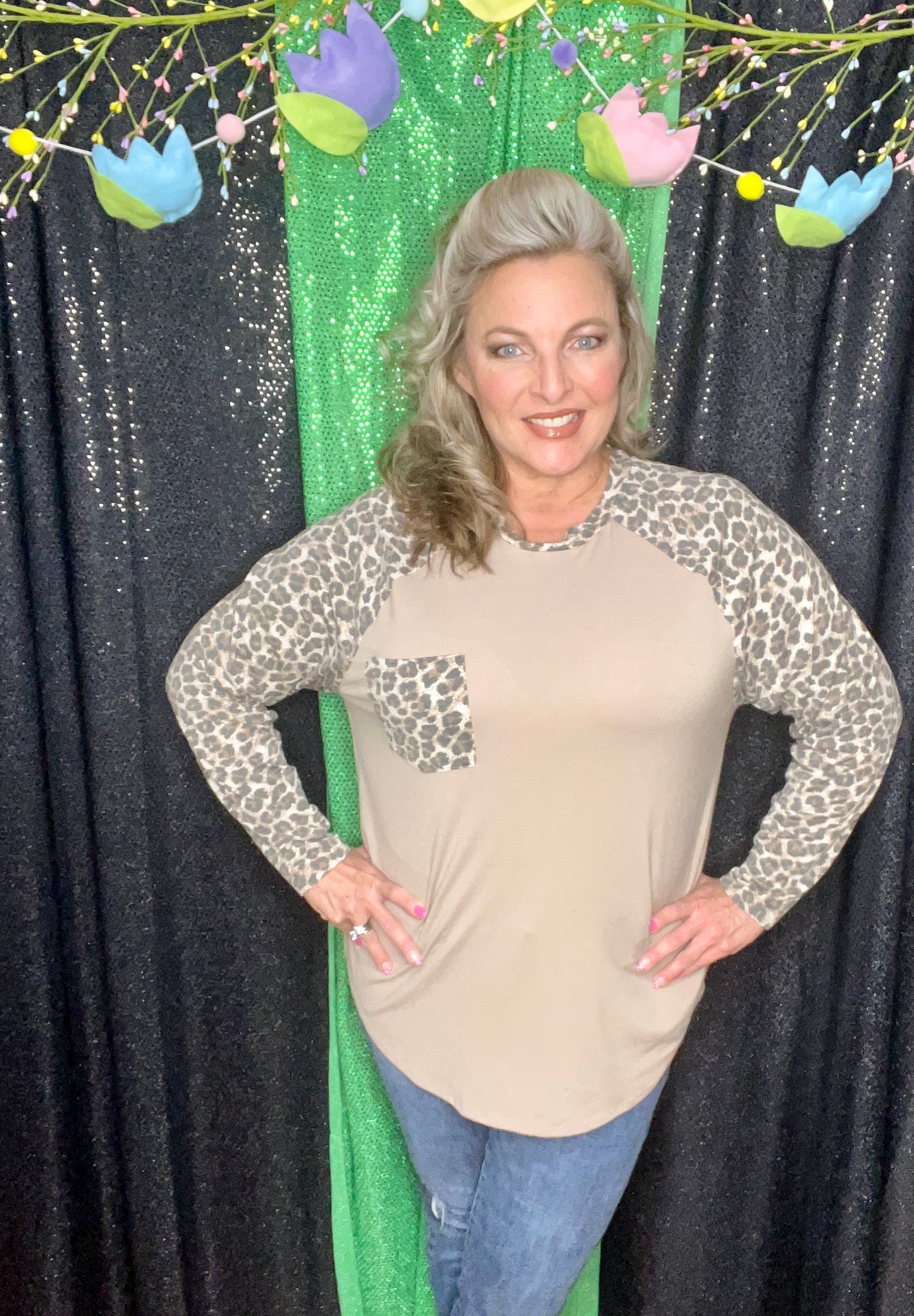 Roarin In The Leopard Raglan Top (IN STOCK)