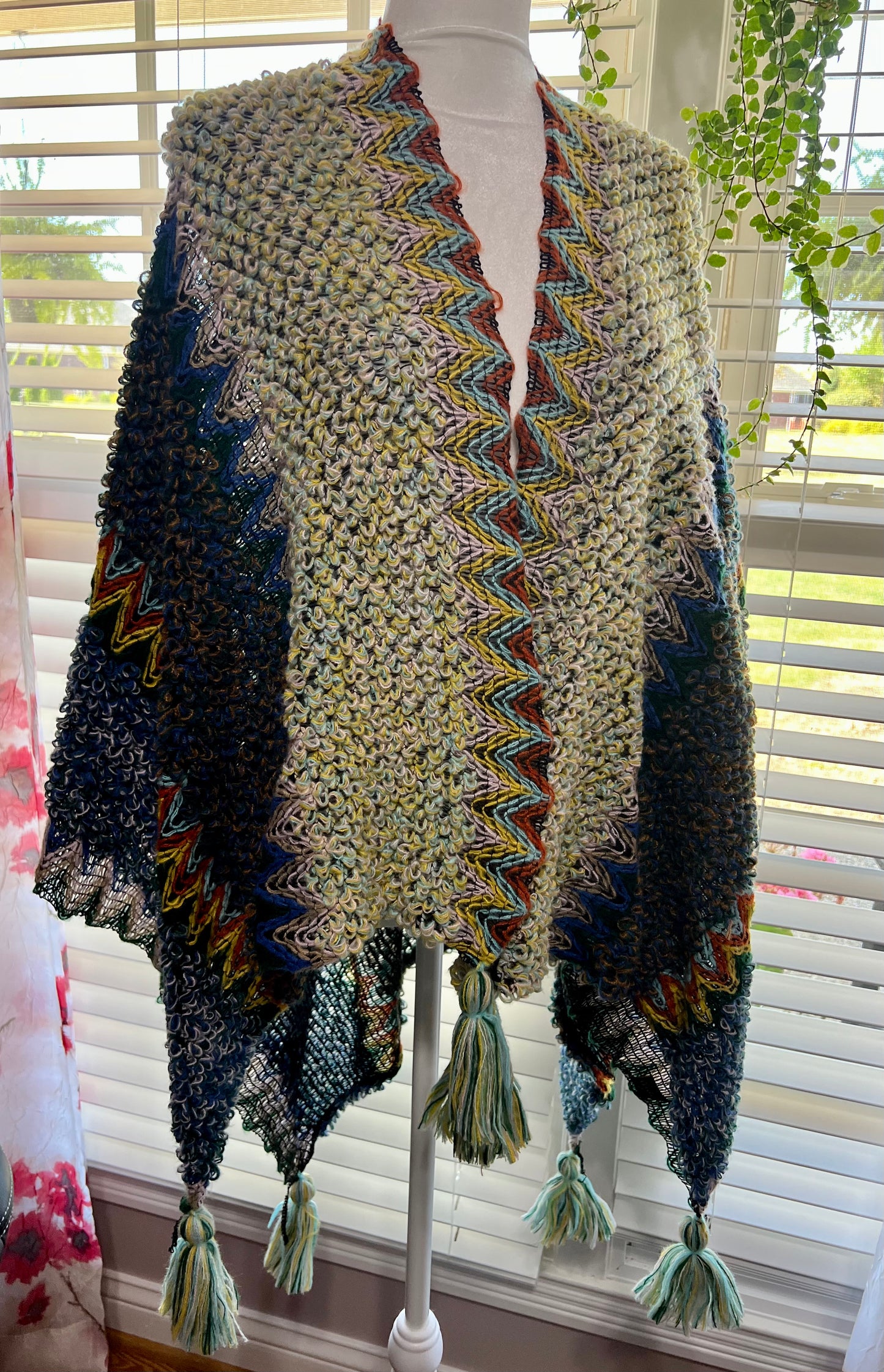 Cozy And Cashmere Wrap - Green & Blue (IN STOCK)