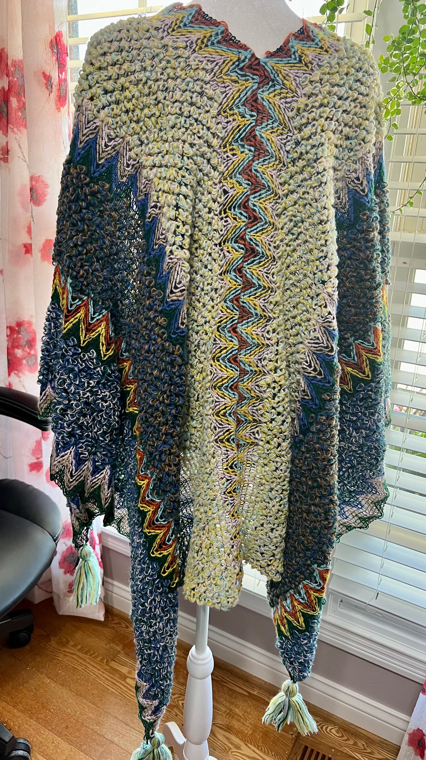 Cozy And Cashmere Wrap - Green & Blue (IN STOCK)