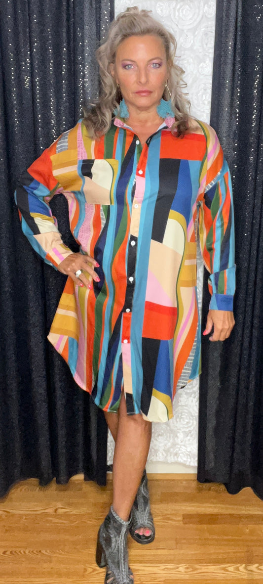 Girl Boss In Color Block Dress (IN STOCK)