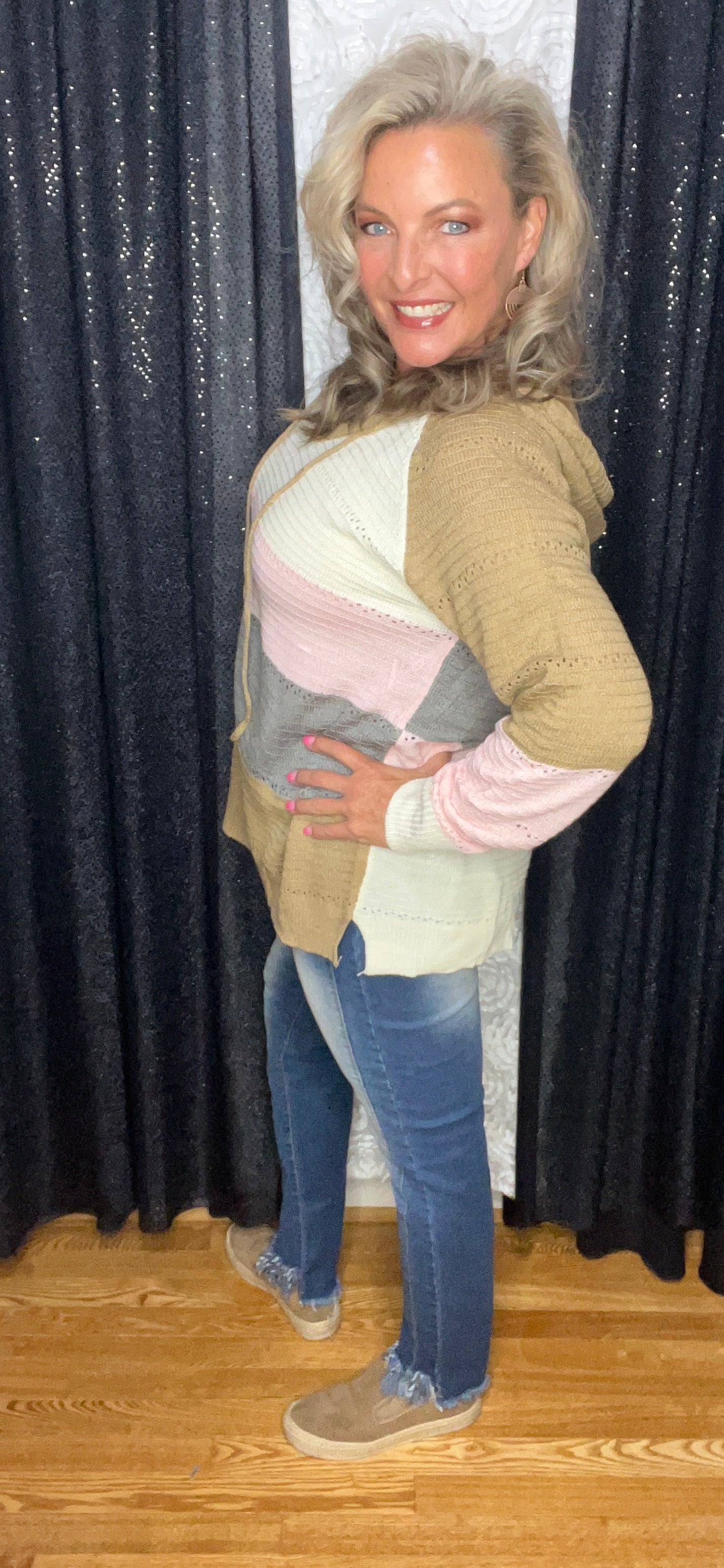 Happy In My Color Block Hoodie (IN STOCK)