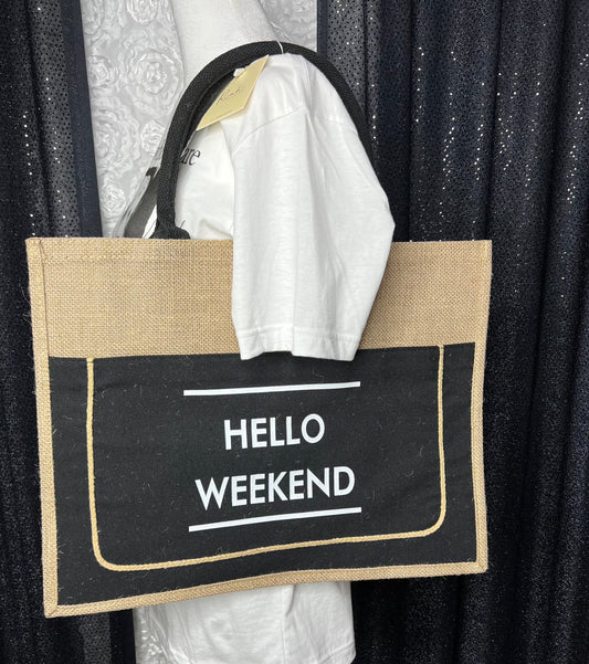 HELLO WEEKEND TOTE (IN STOCK)