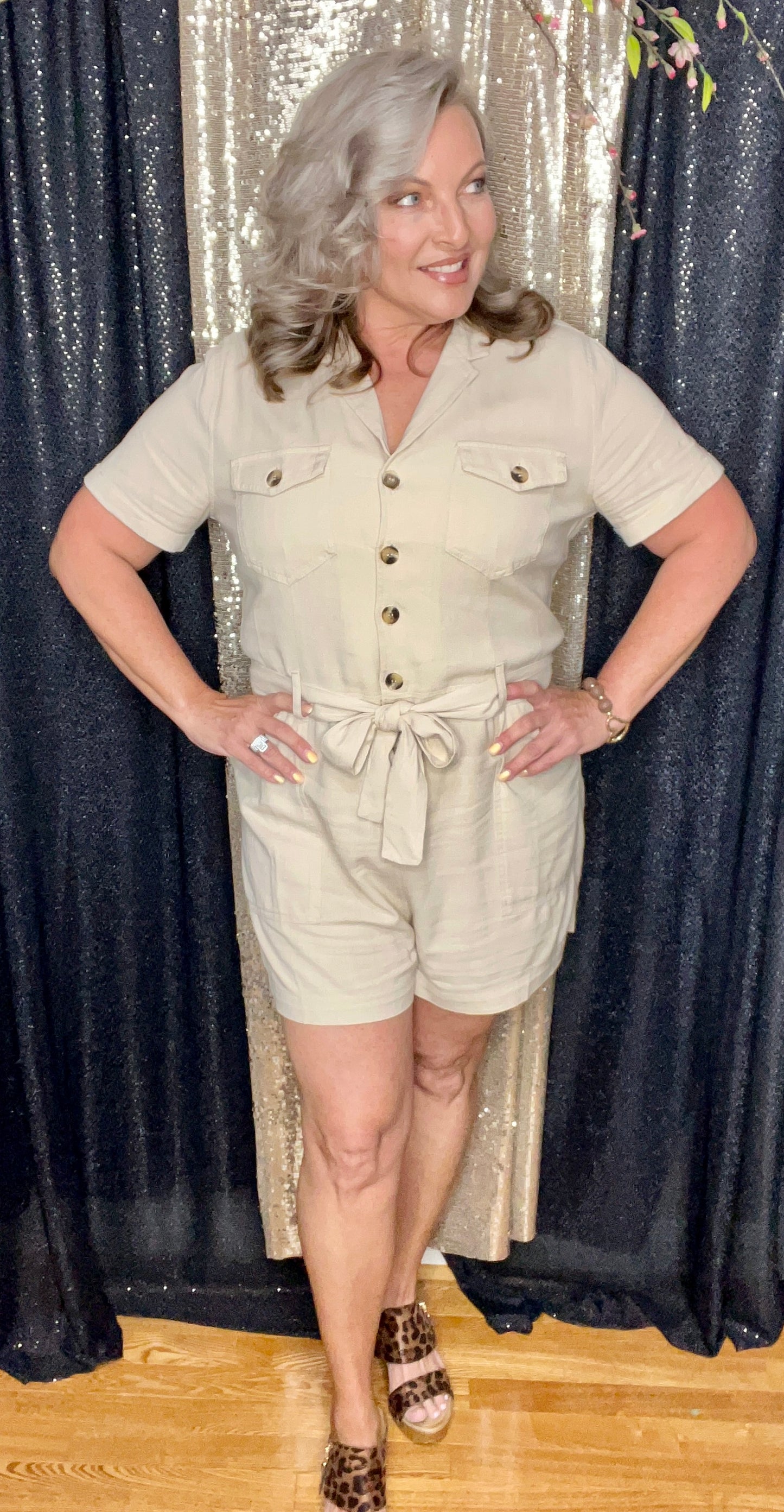 Classy & Chic Linen Romper (IN STOCK)