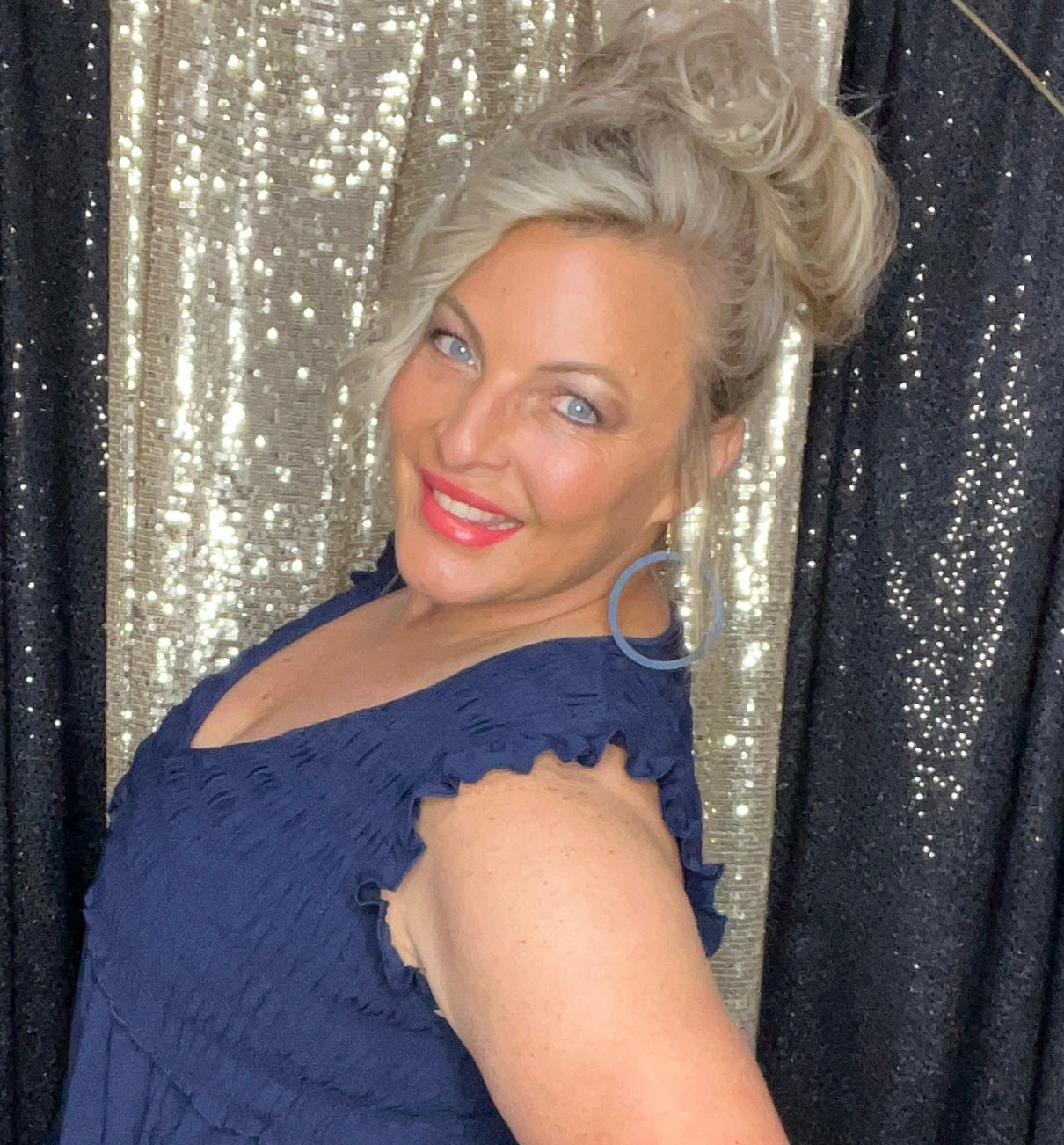 Adorable In Navy Smocked Dress (IN STOCK)
