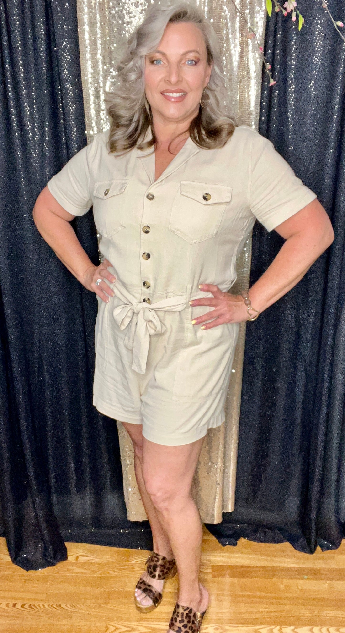 Classy & Chic Linen Romper (IN STOCK)