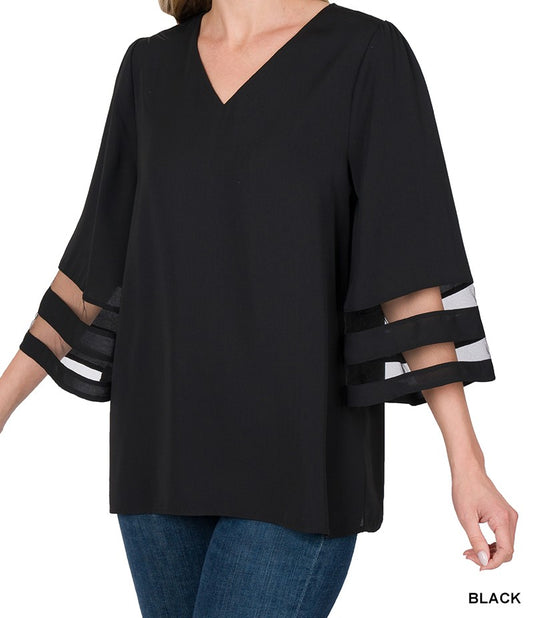 Black & Flare Blouse
