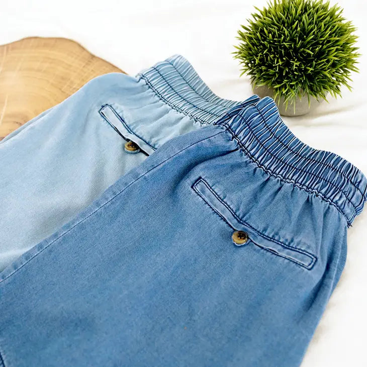 Shimmy In Your Chambray Shorts - Medium
