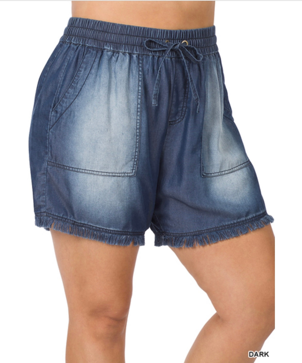 Shimmy In Your Chambray Shorts -Dark