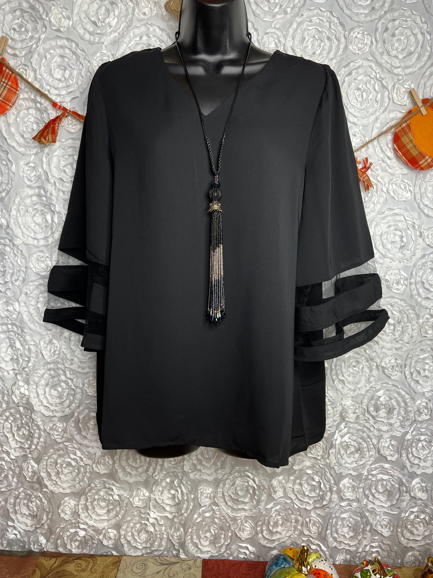 Black & Flare Blouse