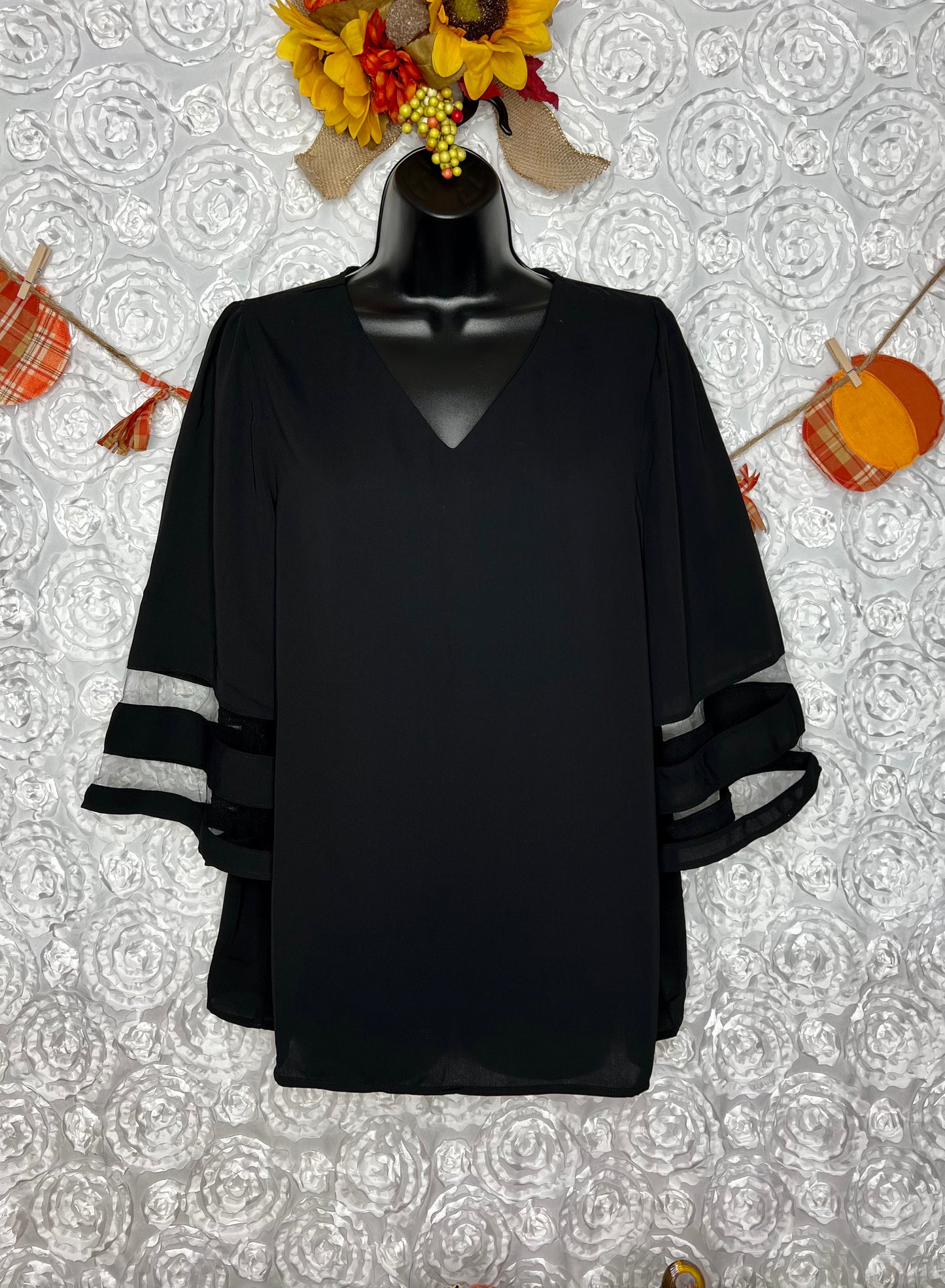 Black & Flare Blouse