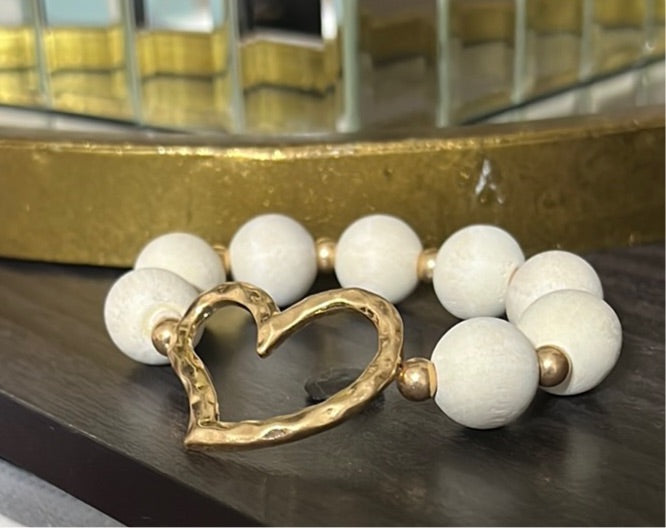 Oatmeal Beads and Baubles Bracelet (IN STOCK)