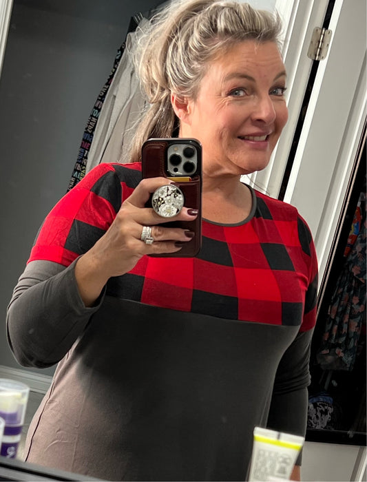 Plaid For The Win Tunic Top (IN STOCK)