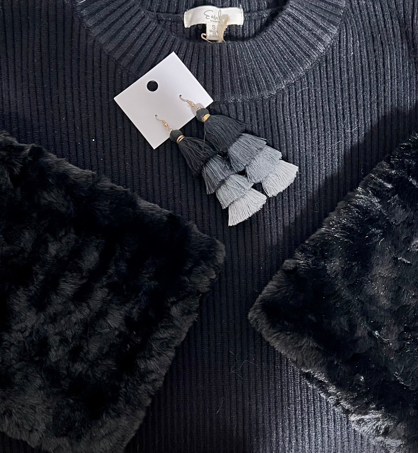 Free Fall Tassel Earrings - Blacks (IN STOCK)