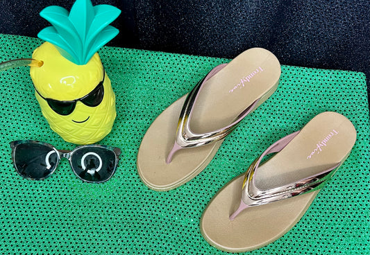 Rose Gold & Glimmer Thong Sandal