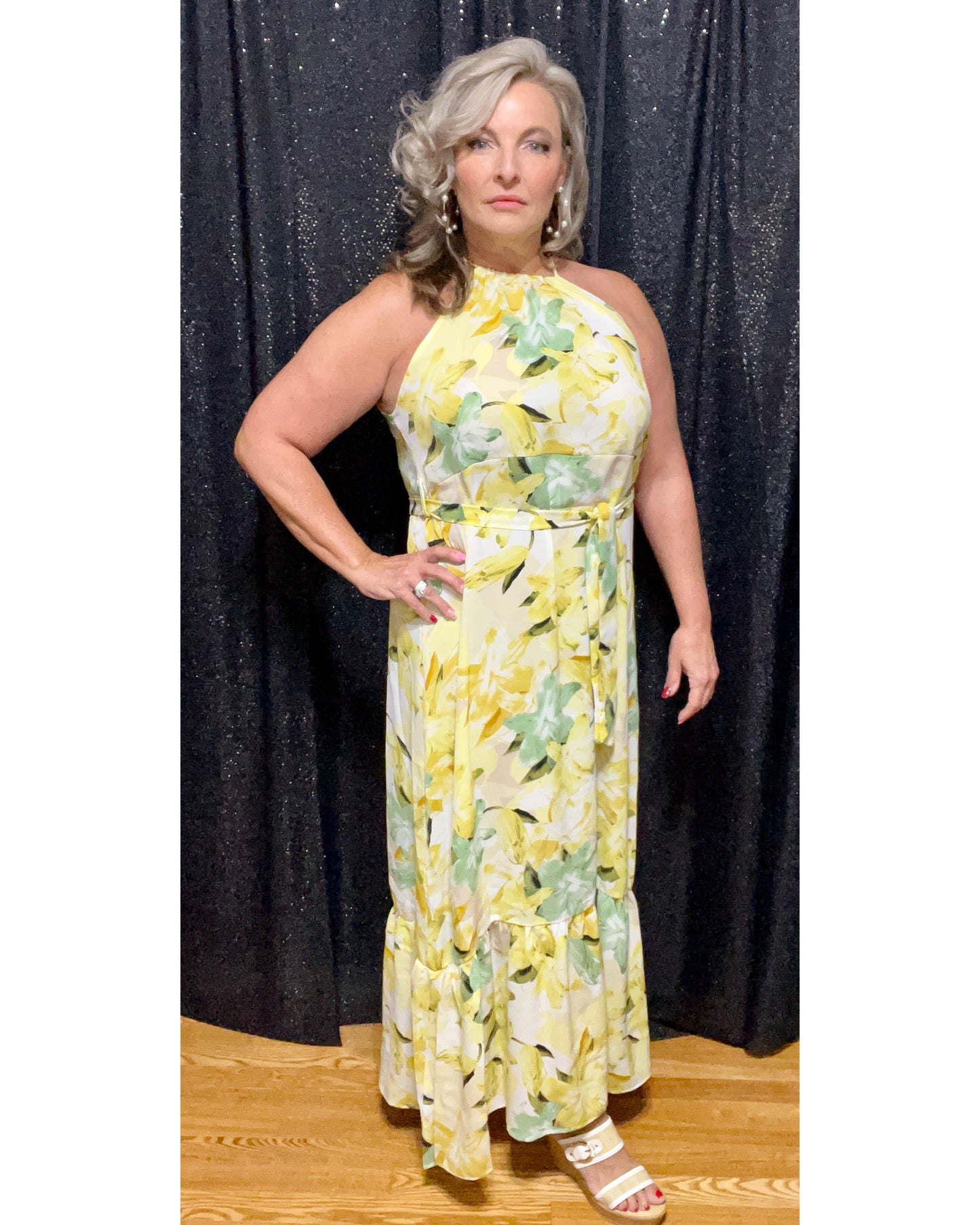 Sunshine On My Shoulders Floral Maxi Dress (IN STOCK)