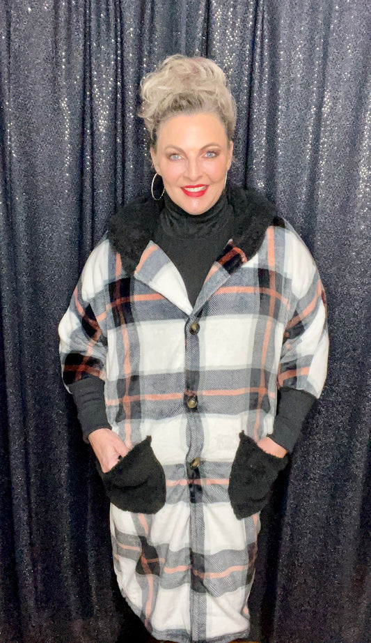 Plush, Plaid, and Perfect Jacket (IN STOCK)