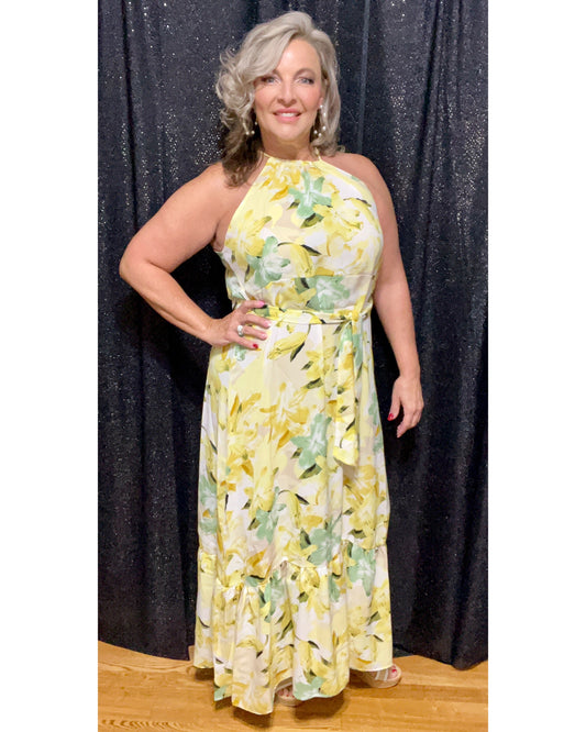 Sunshine On My Shoulders Floral Maxi Dress (IN STOCK)