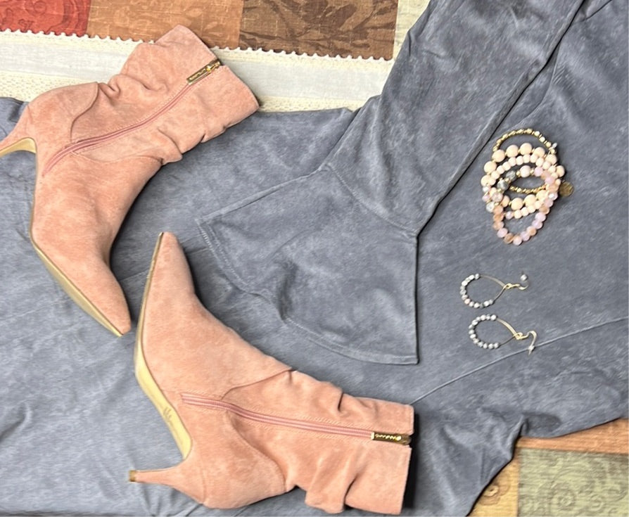 Get It Girl Gray Suede Dress (IN STOCK)