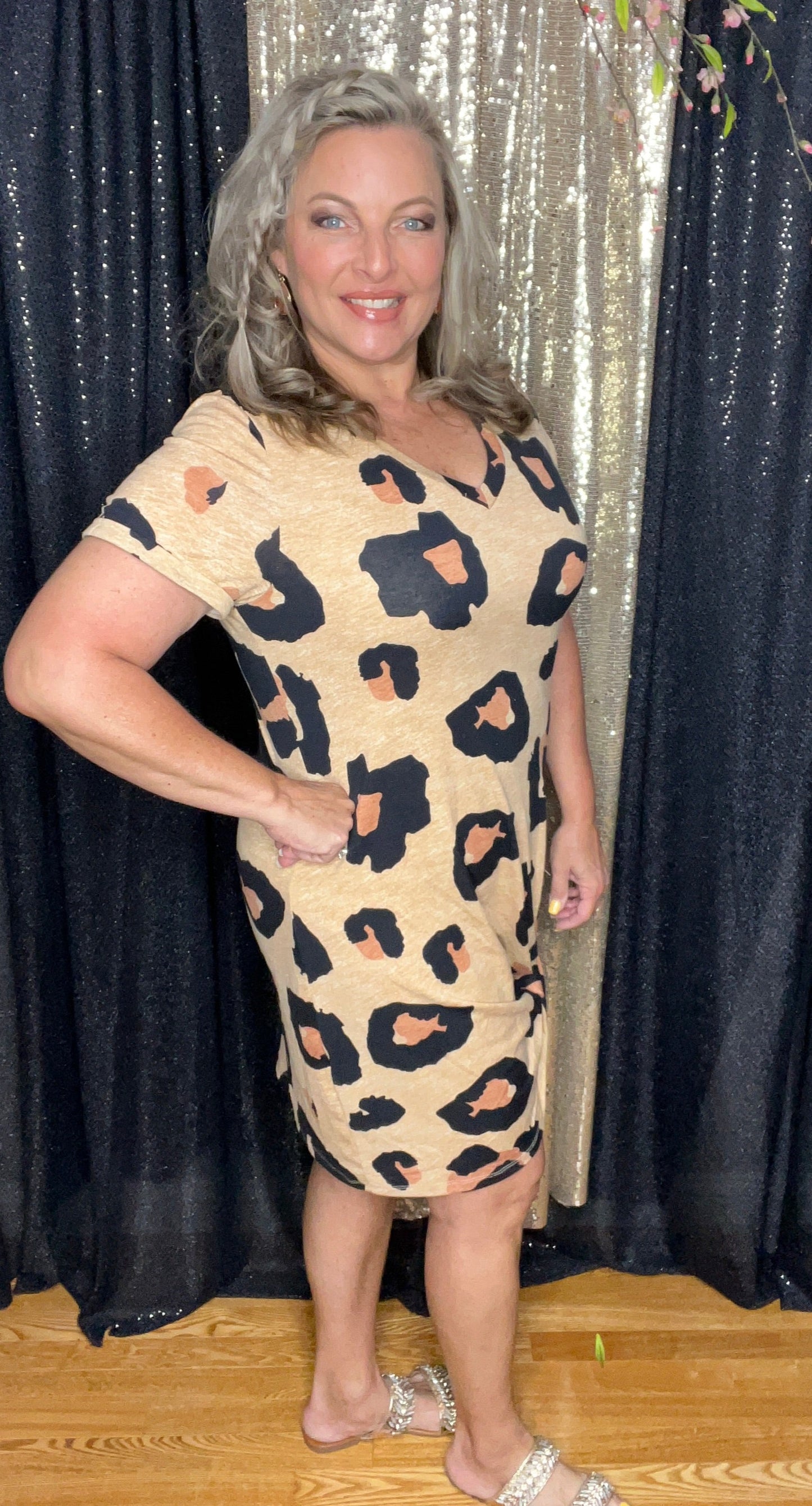 Leopard Twisted Hem HELLO! Dress