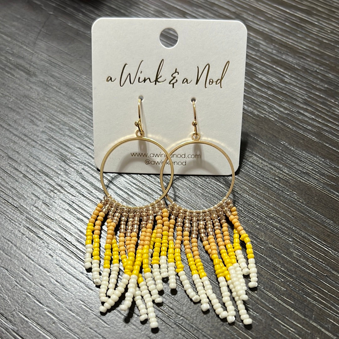 Love In Seed Bead Earrings (IN STOCK)