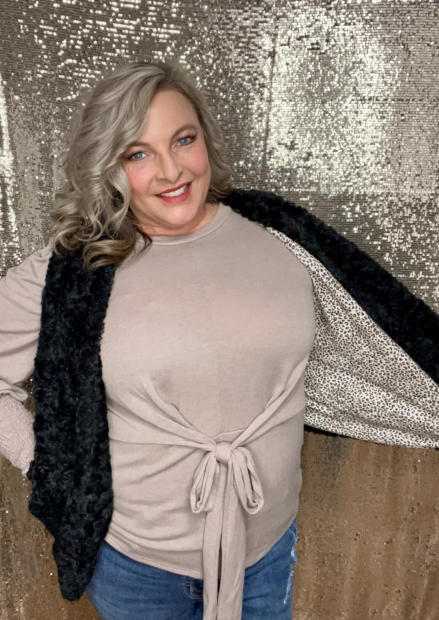 Sure Is Sherpa Black Vest (IN STOCK)