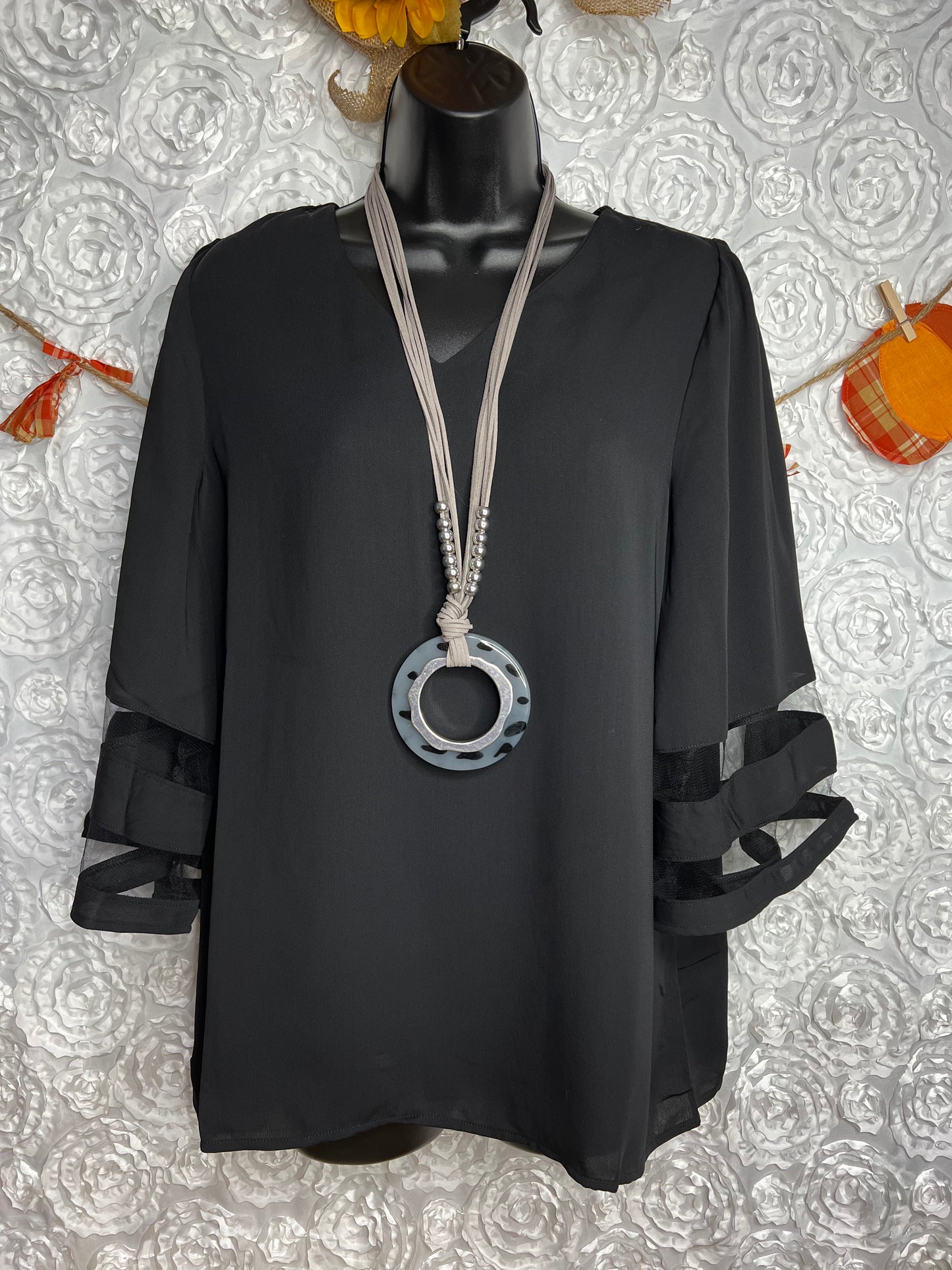 Black & Flare Blouse