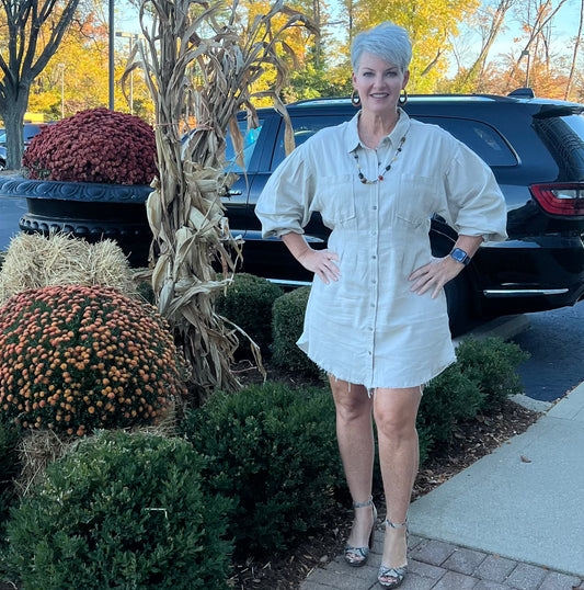 Nice & Neutral In Taupe Dress (IN STOCK)