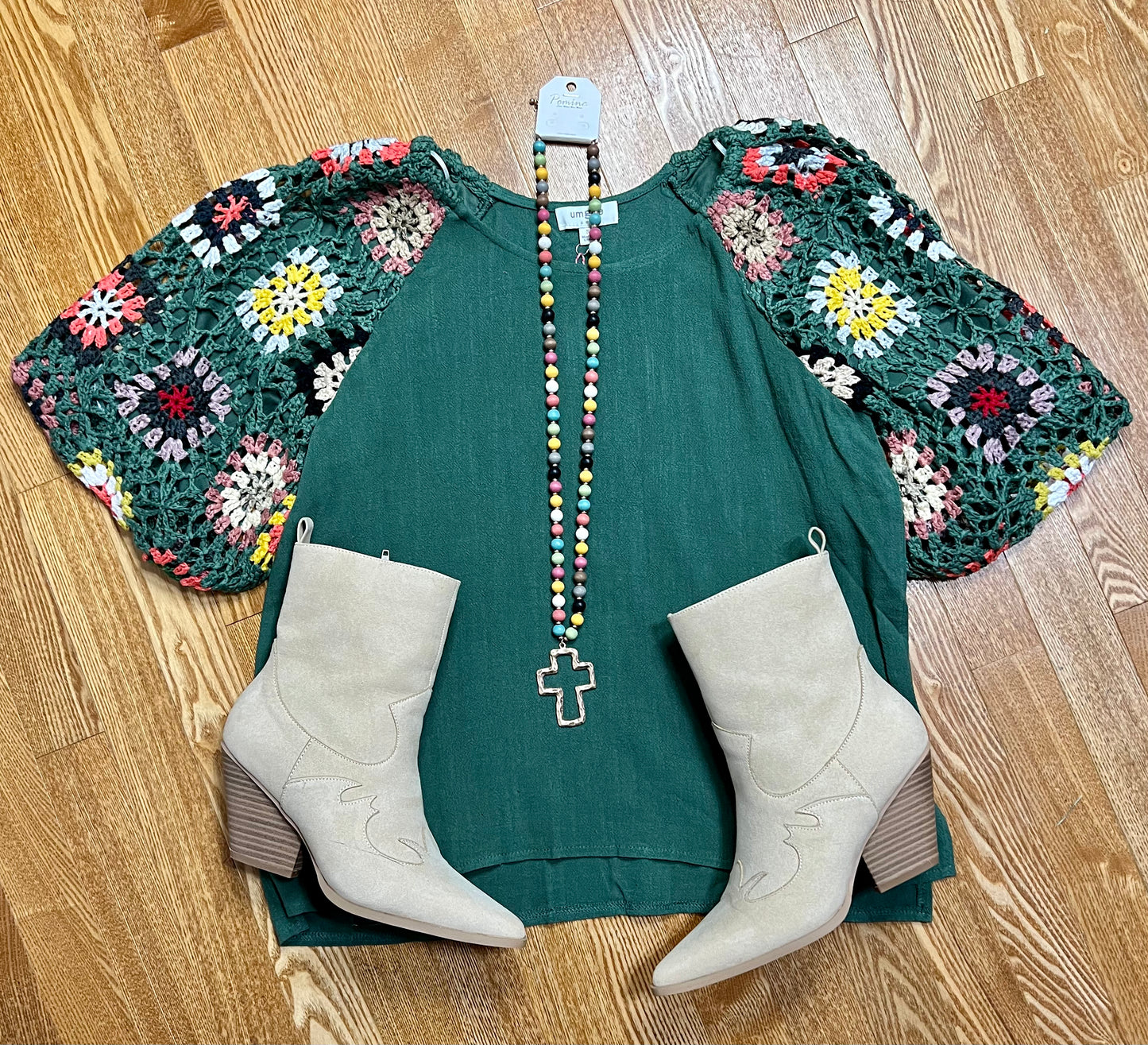 Color Burst In Green Top (IN STOCK)