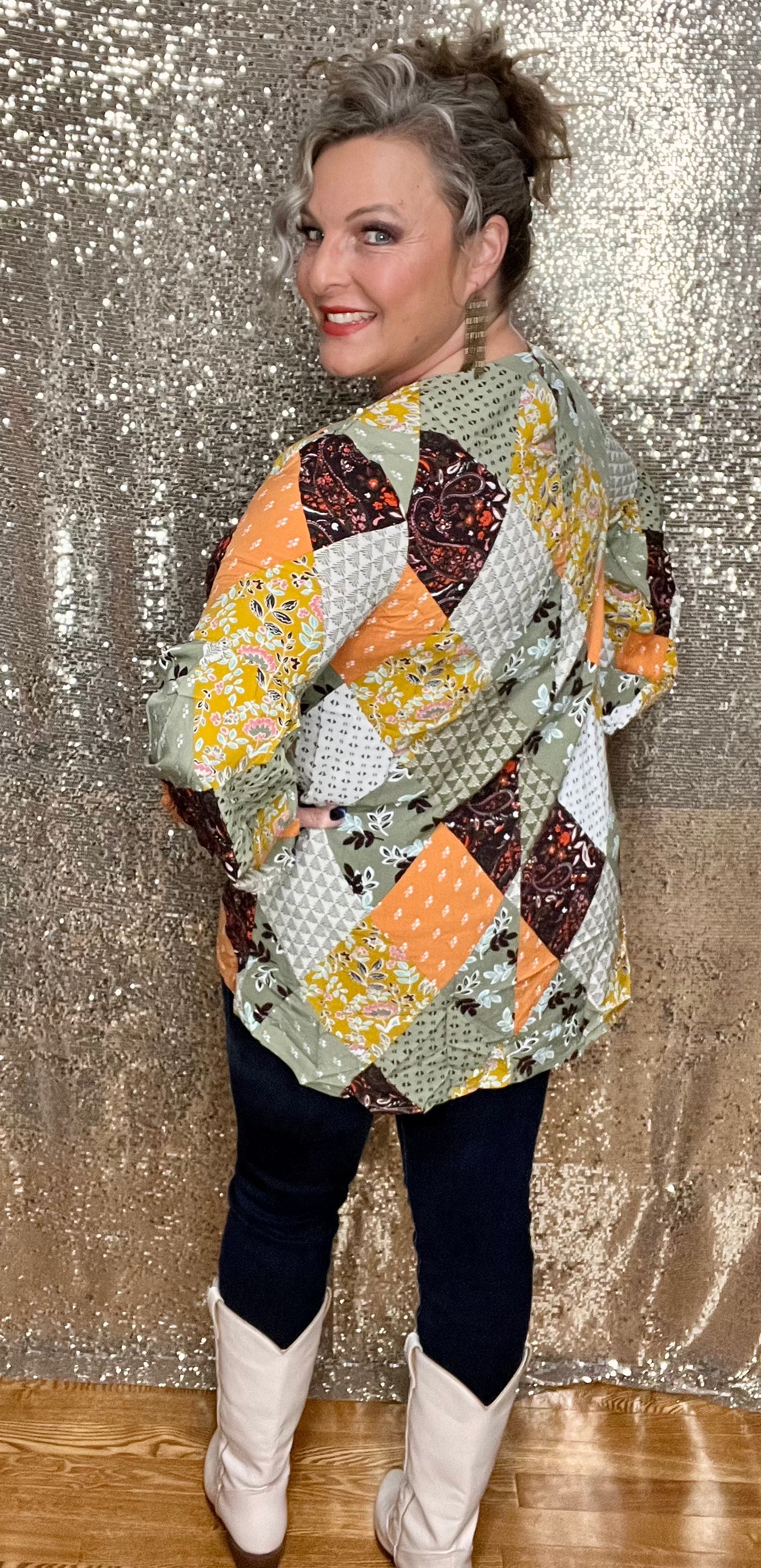 Patchwork and Print Top (IN STOCK)