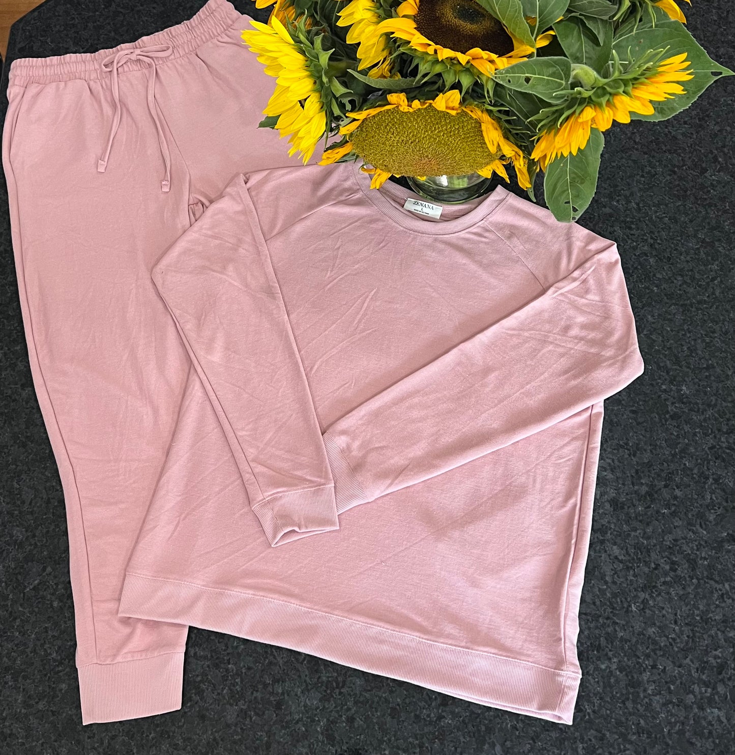 Keep It Casual - Cream Mauve/Dk. Burgundy Jogger Set