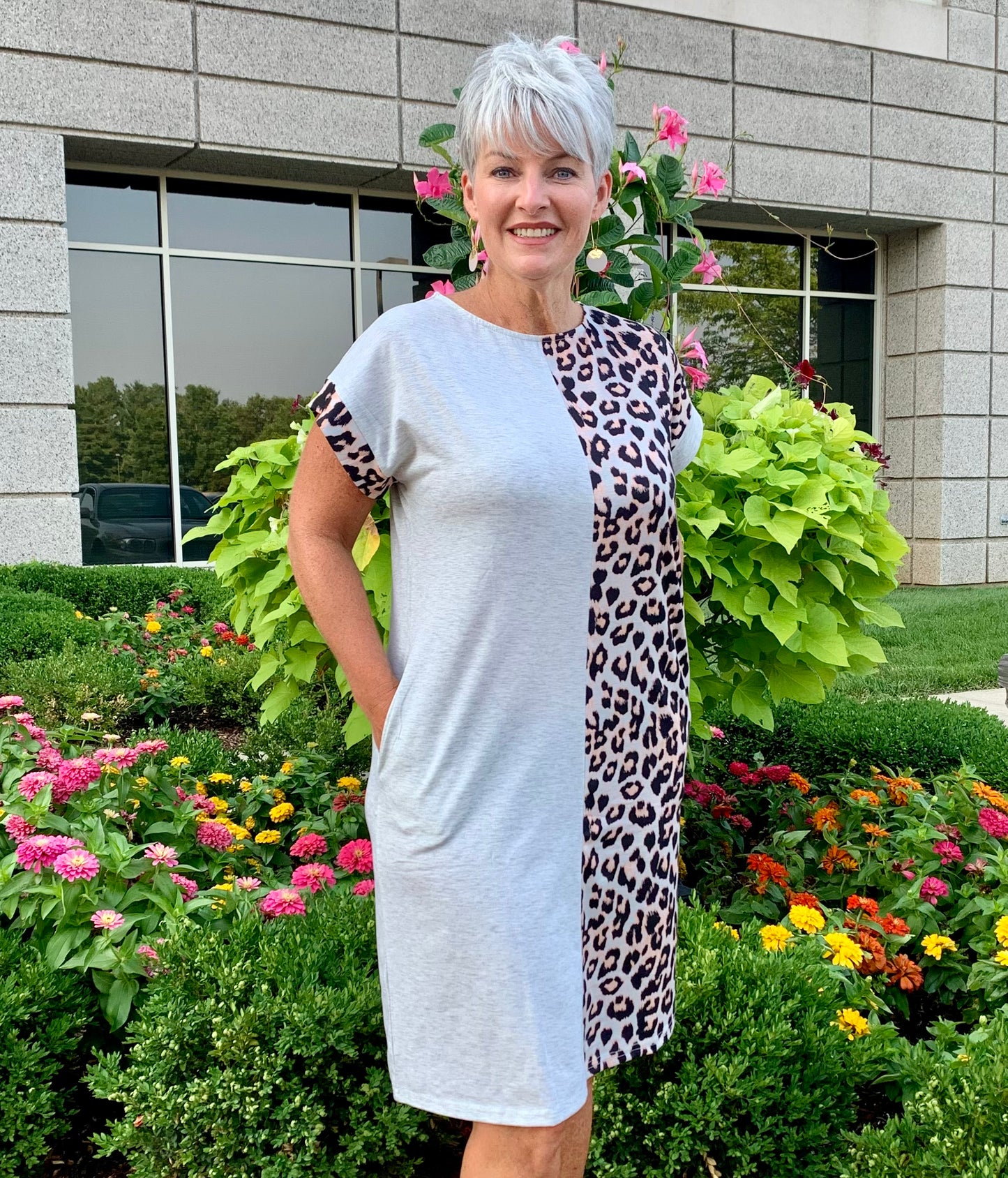 See Spots Go Leopard Block Dress