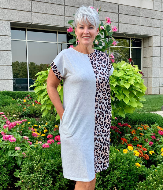 See Spots Go Leopard Block Dress
