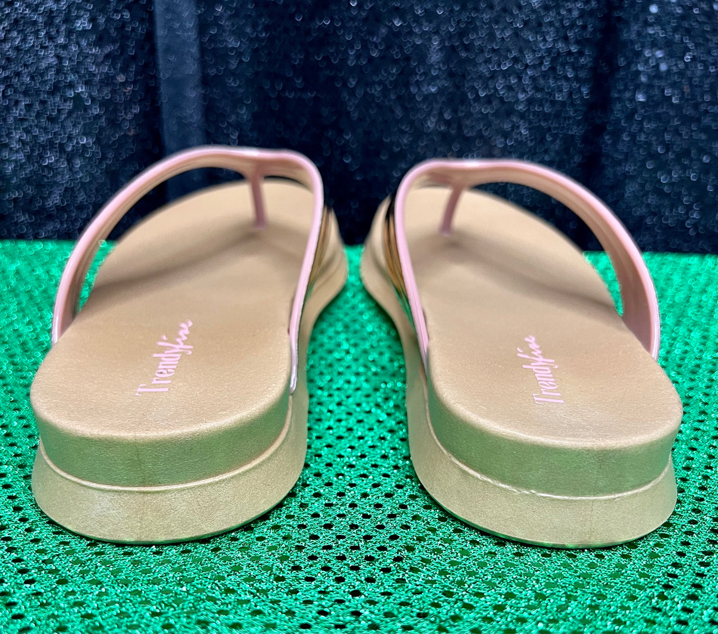Rose Gold & Glimmer Thong Sandal