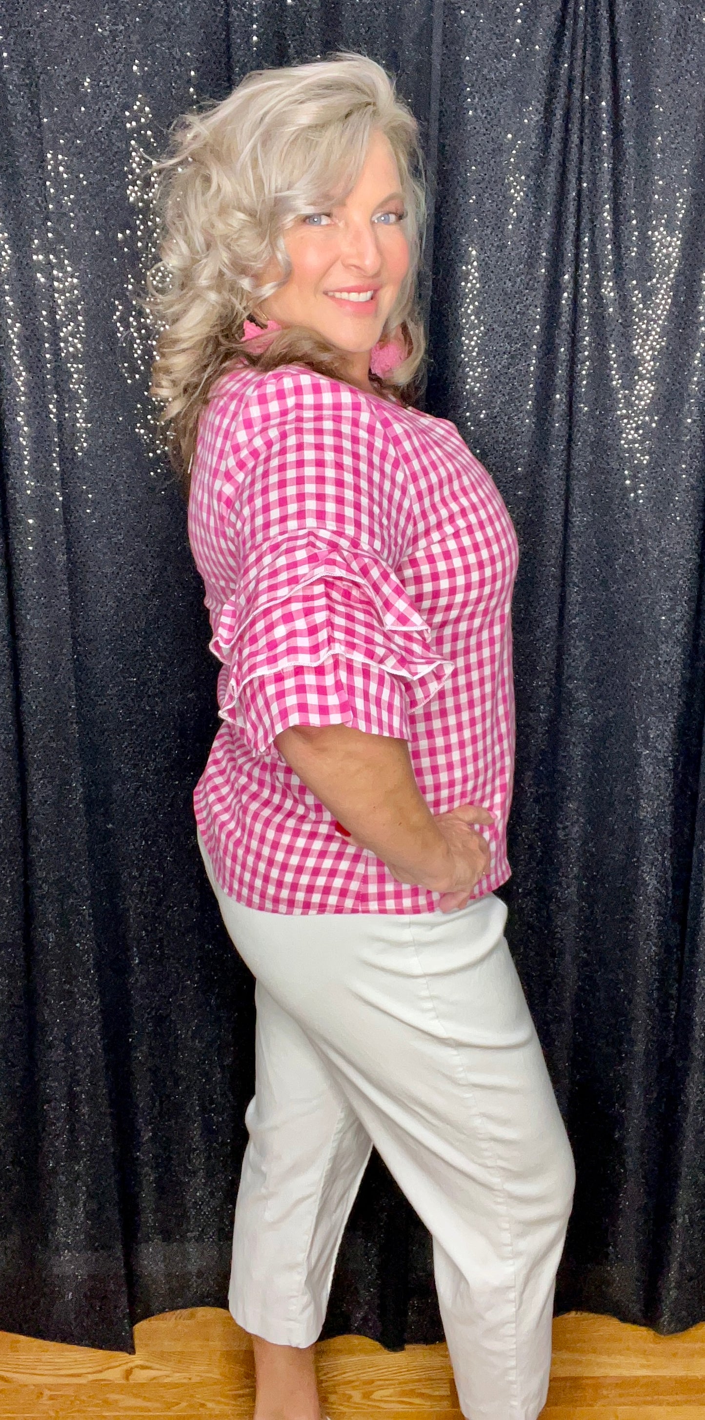 It’s Pink Gingham Girl Top (IN STOCK)