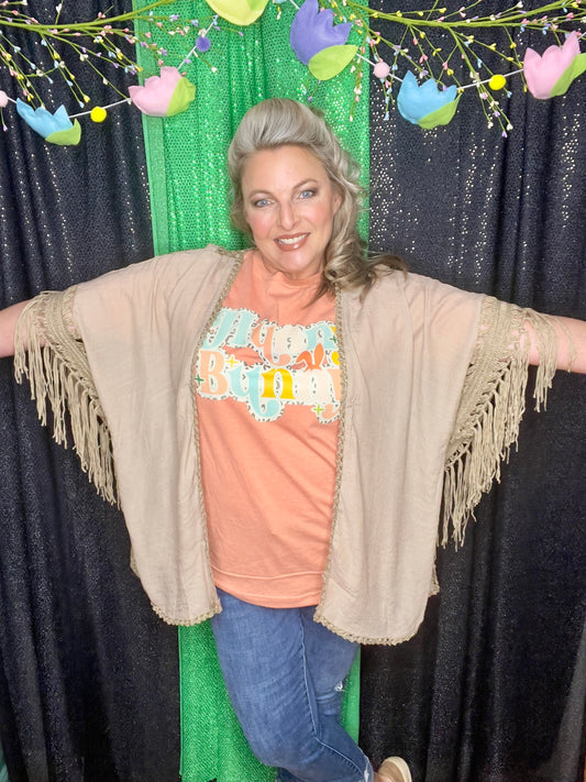Mocha Medallion Crochet Kimono (IN STOCK)