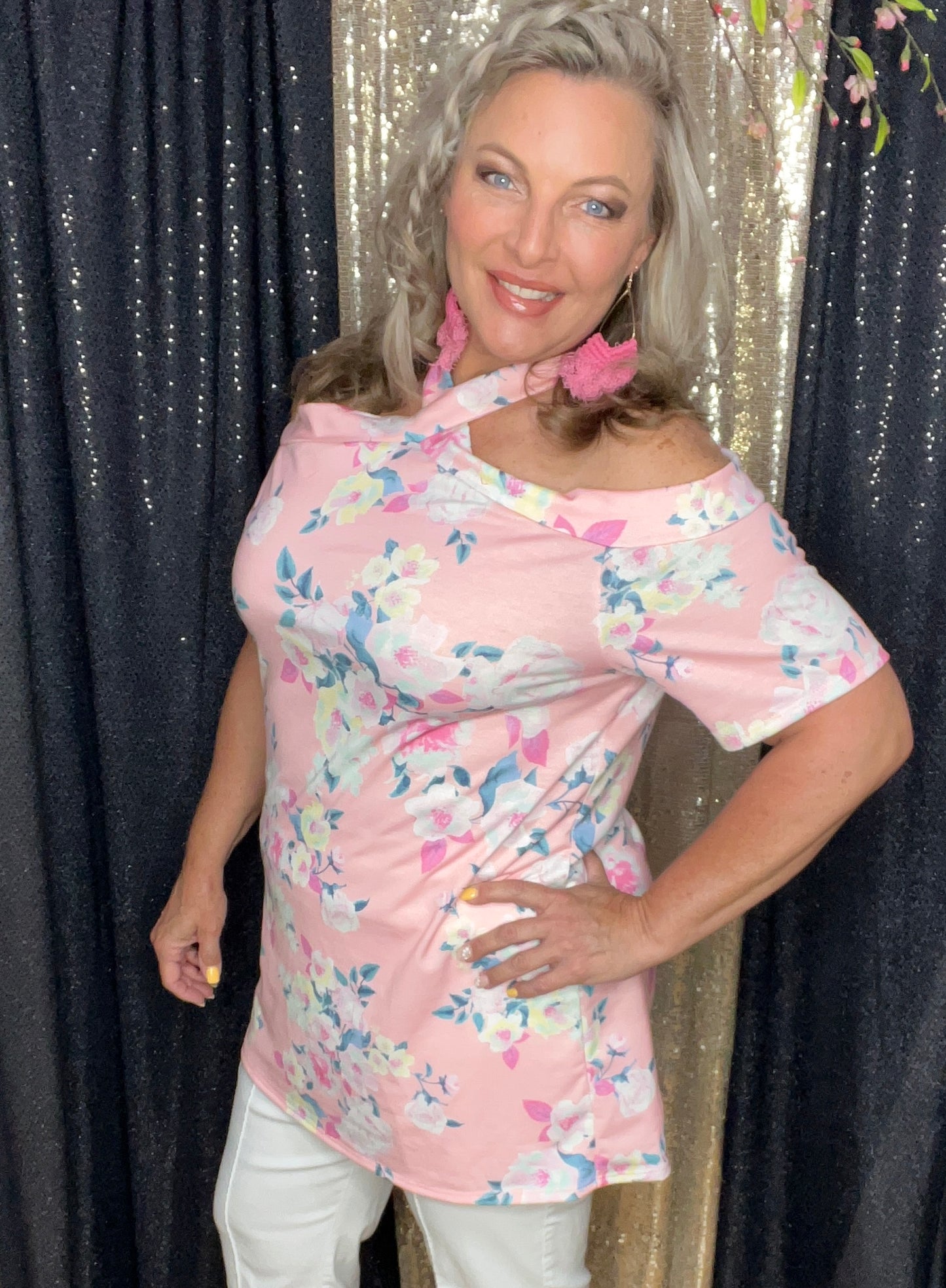 She's Just a Peach Floral Top (IN STOCK)