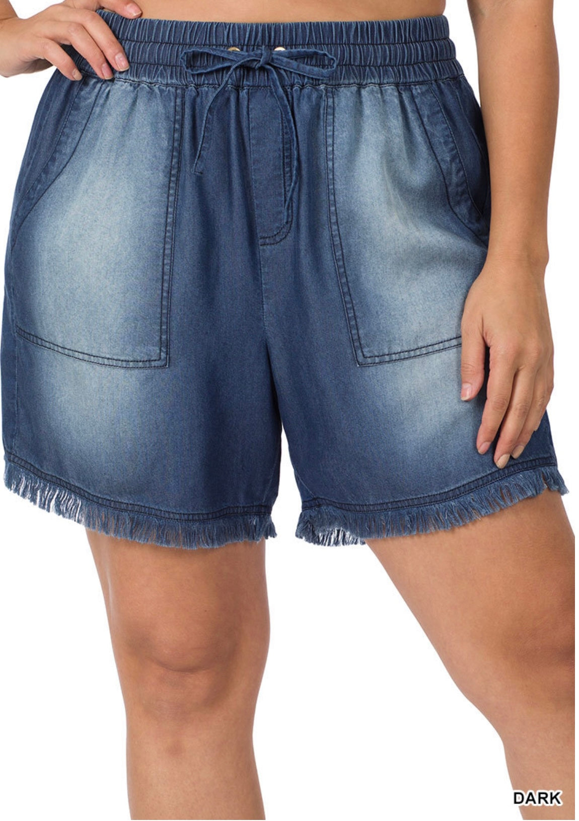 Shimmy In Your Chambray Shorts -Dark