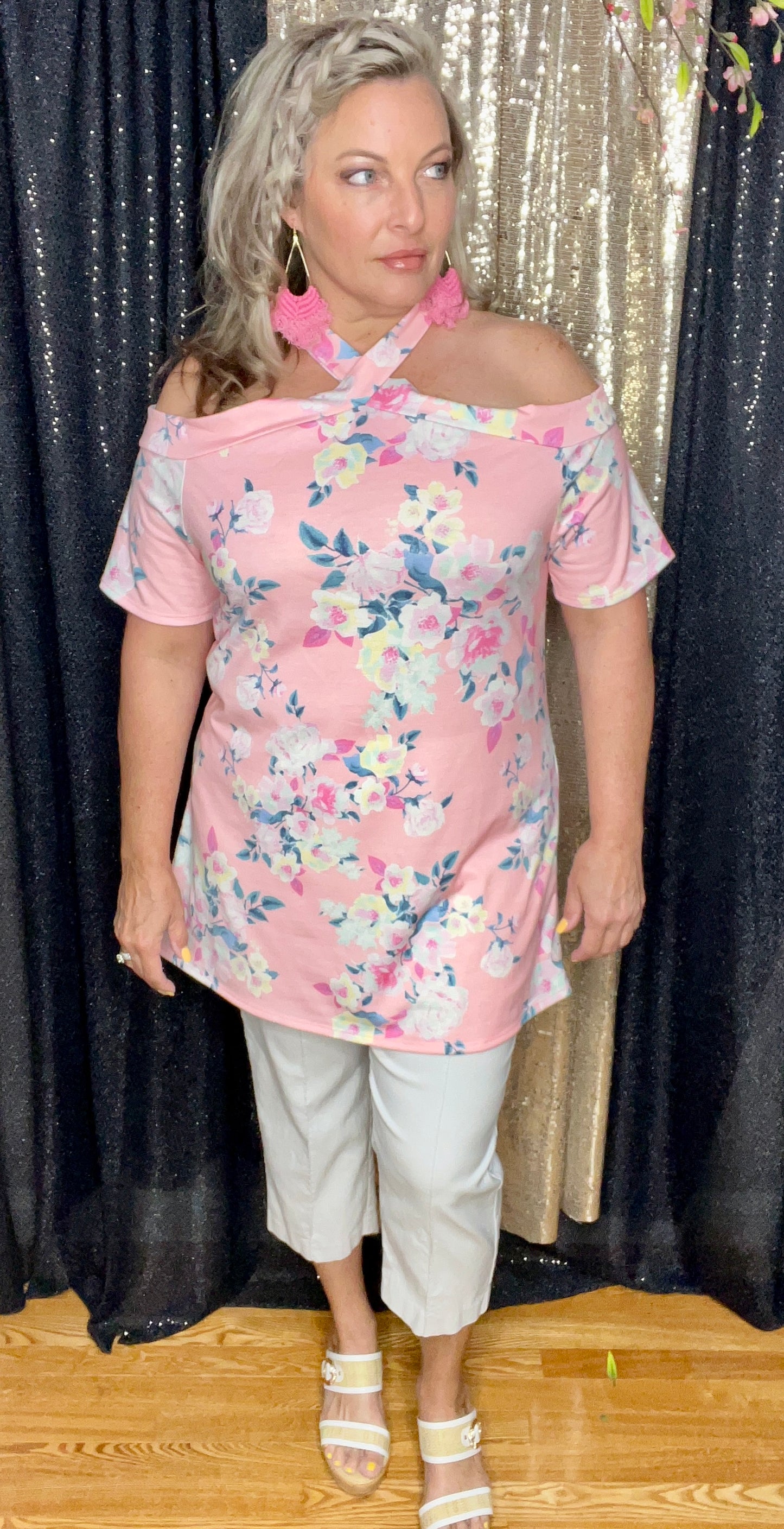 She's Just a Peach Floral Top (IN STOCK)