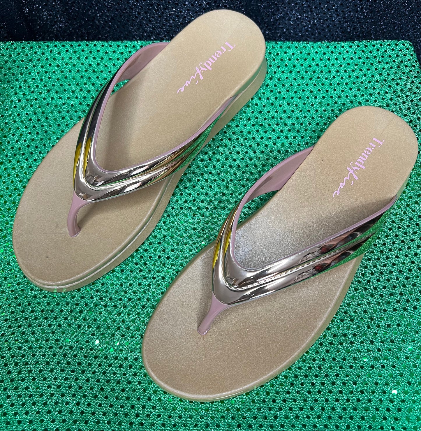 Rose Gold & Glimmer Thong Sandal
