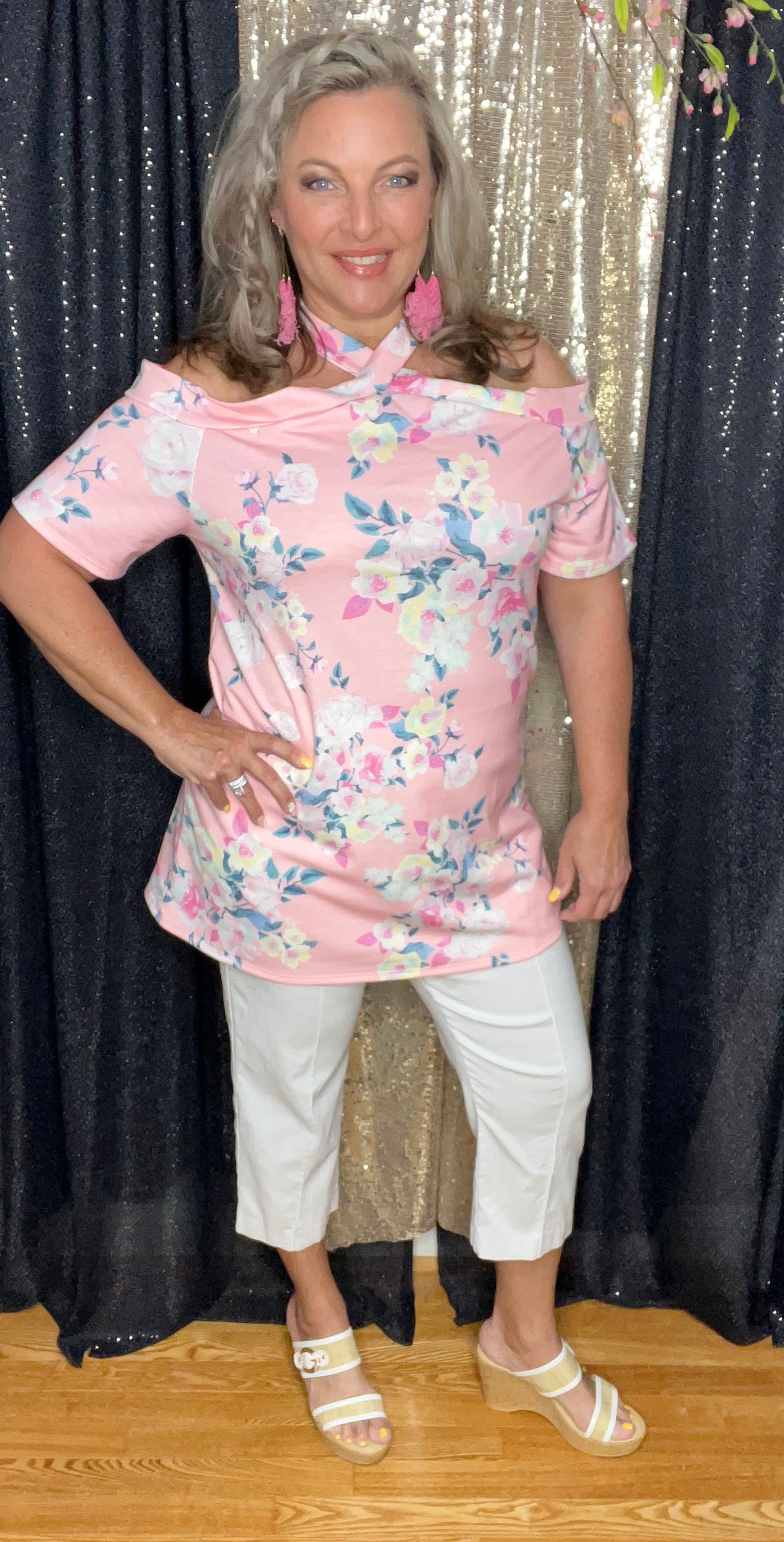 She's Just a Peach Floral Top (IN STOCK)